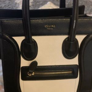 Black and white handbag